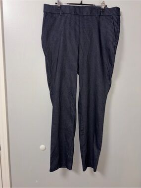 Rafaella Dark Navy Pinstripe Pull On Dress Pants Size 16 Office Workwear